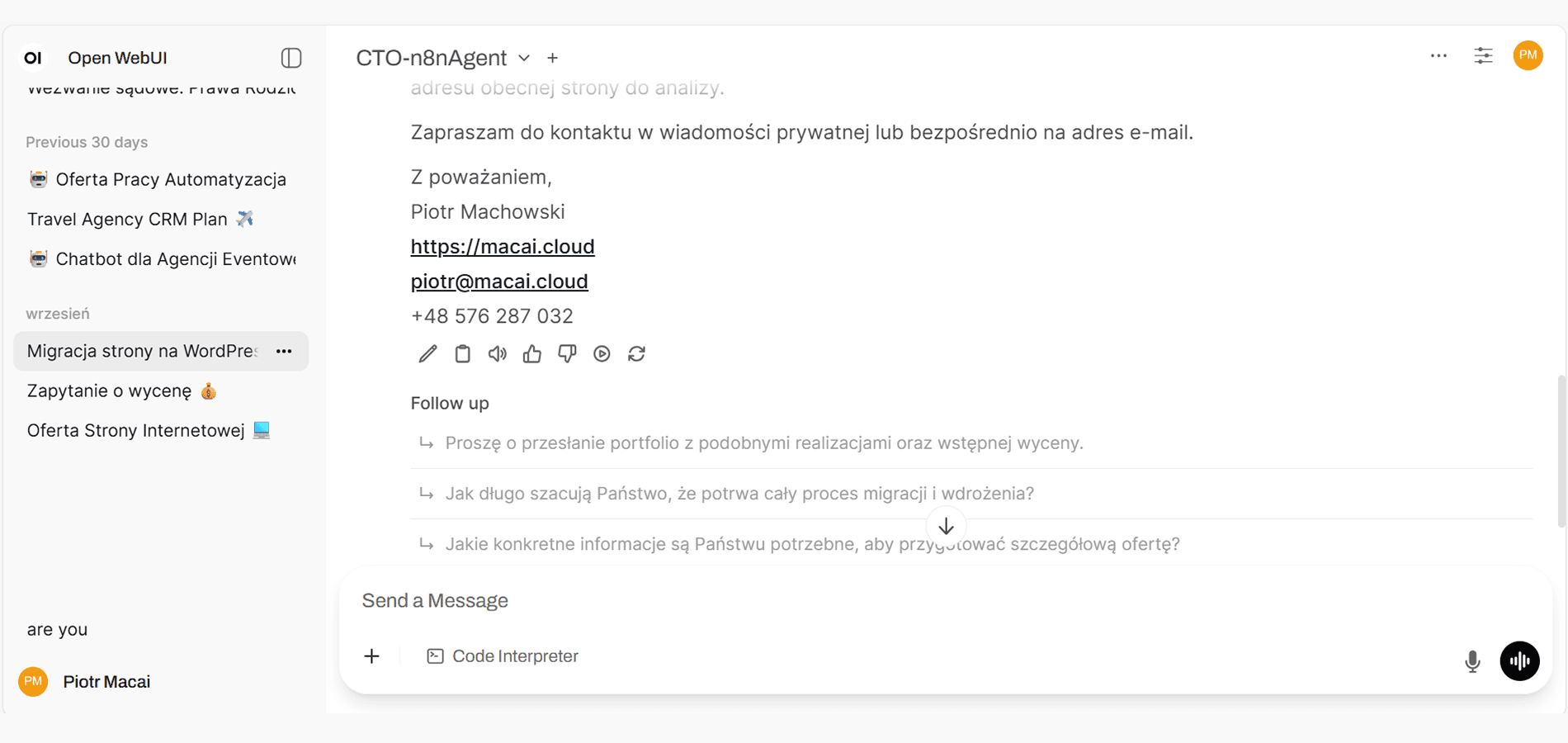 Open WebUI - very powerful local LLM interface